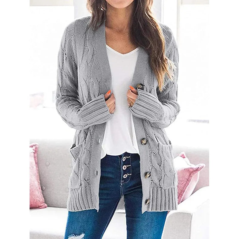Amara™ | Damer Løsstrikket Lang Cardigan med Elegant og Afslappet Pasform