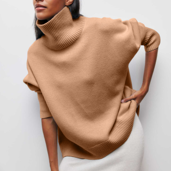 Tiffany™ | Elegant Strikket Oversized Damer Rullekrave med Trendy Pasform