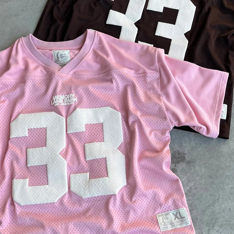 Memory Lane | Oversized Amerikansk Fodbold Jersey Unisex Med Nummer 33