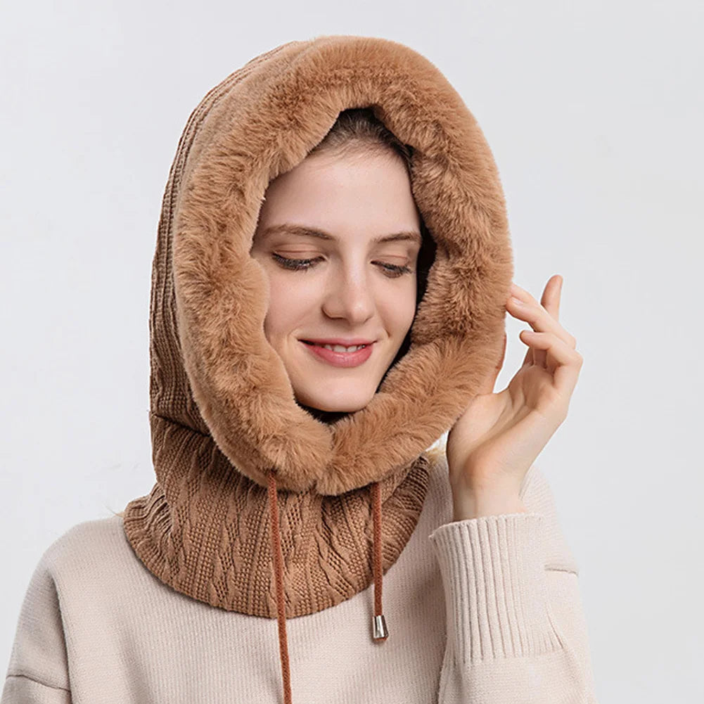 FurryHood™ | Luksuriøs Strikket Halsvarmer med Pelsfor til Vinterdage