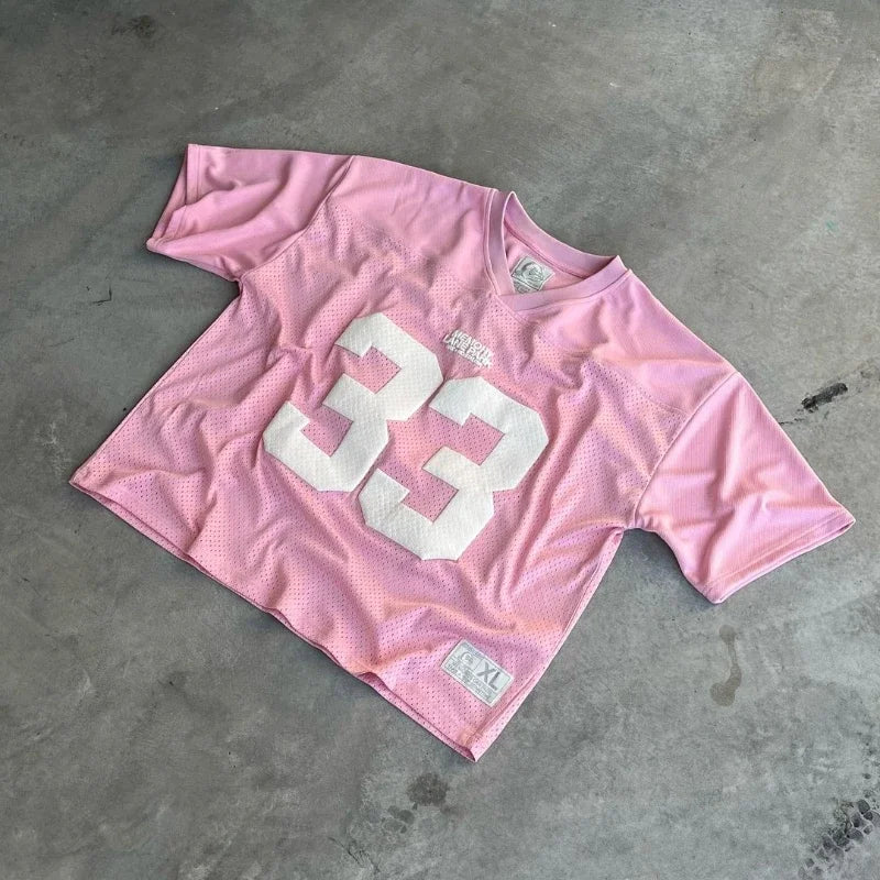 Memory Lane | Oversized Amerikansk Fodbold Jersey Unisex Med Nummer 33