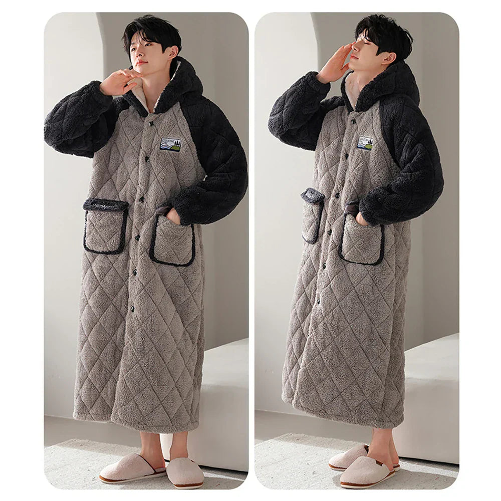 Lucien | Ekstra Lang Fleece Hjemmerobe Herrer