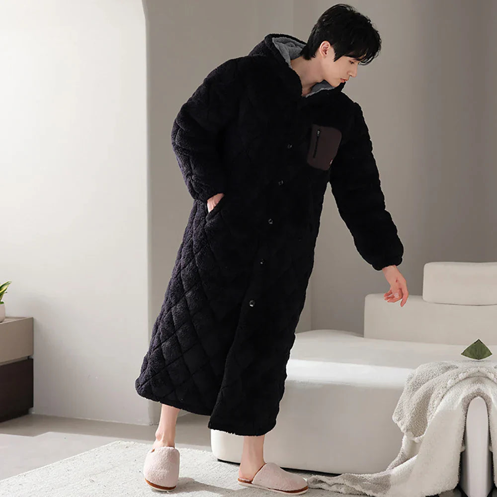 Lucien | Ekstra Lang Fleece Hjemmerobe Herrer