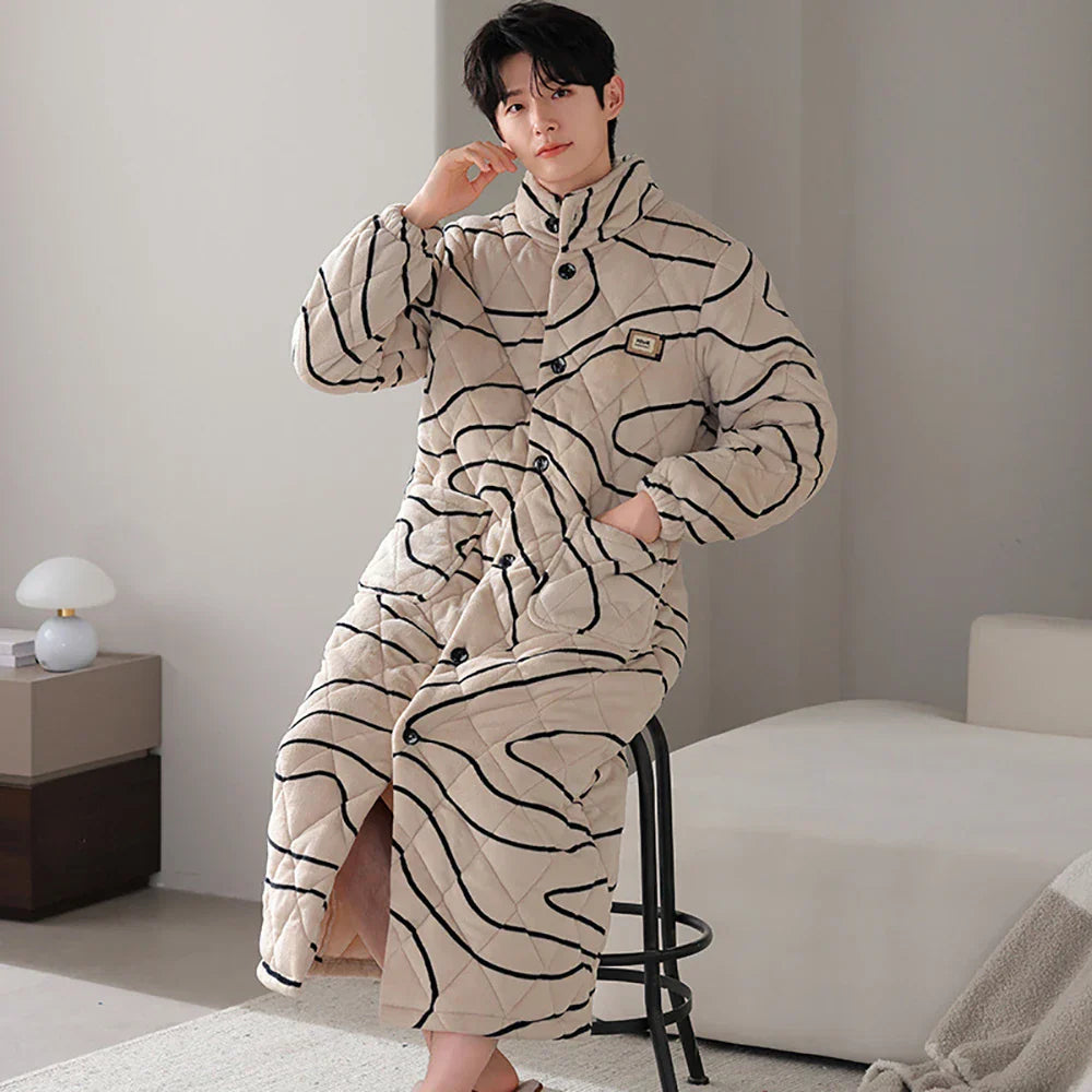 Lucien | Ekstra Lang Fleece Hjemmerobe Herrer
