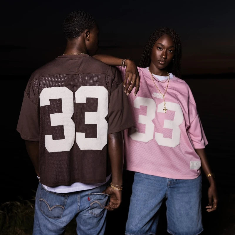 Memory Lane | Oversized Amerikansk Fodbold Jersey Unisex Med Nummer 33
