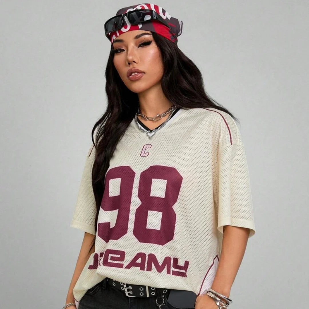 Vexa | Oversized Mesh Jersey Unisex med ‘98 DREAMY’-Print & Sporty Streetwear Look