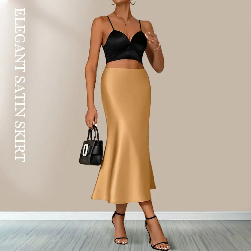 Éliane | Satin Midinederdel Damer