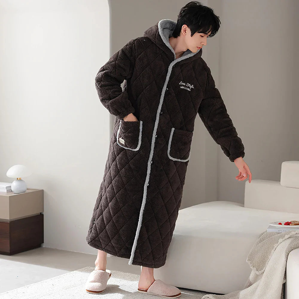 Lucien | Ekstra Lang Fleece Hjemmerobe Herrer