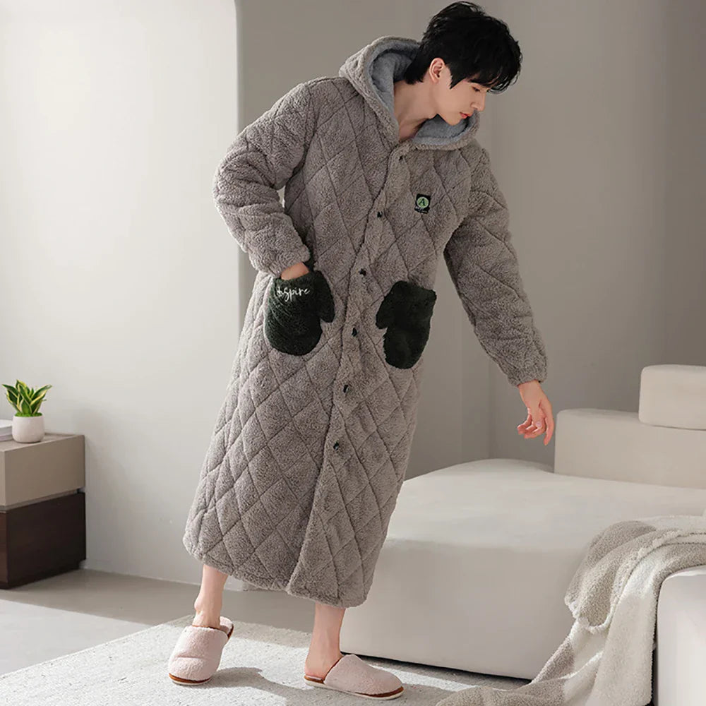 Lucien | Ekstra Lang Fleece Hjemmerobe Herrer