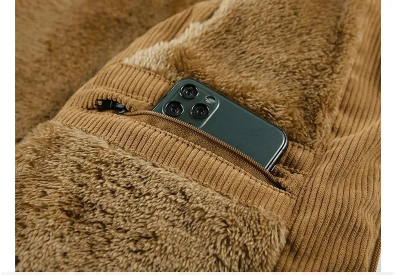 Edouard™ | Vatteret Herre Bodywarmer i Fløjl med Varm Fleeceforing
