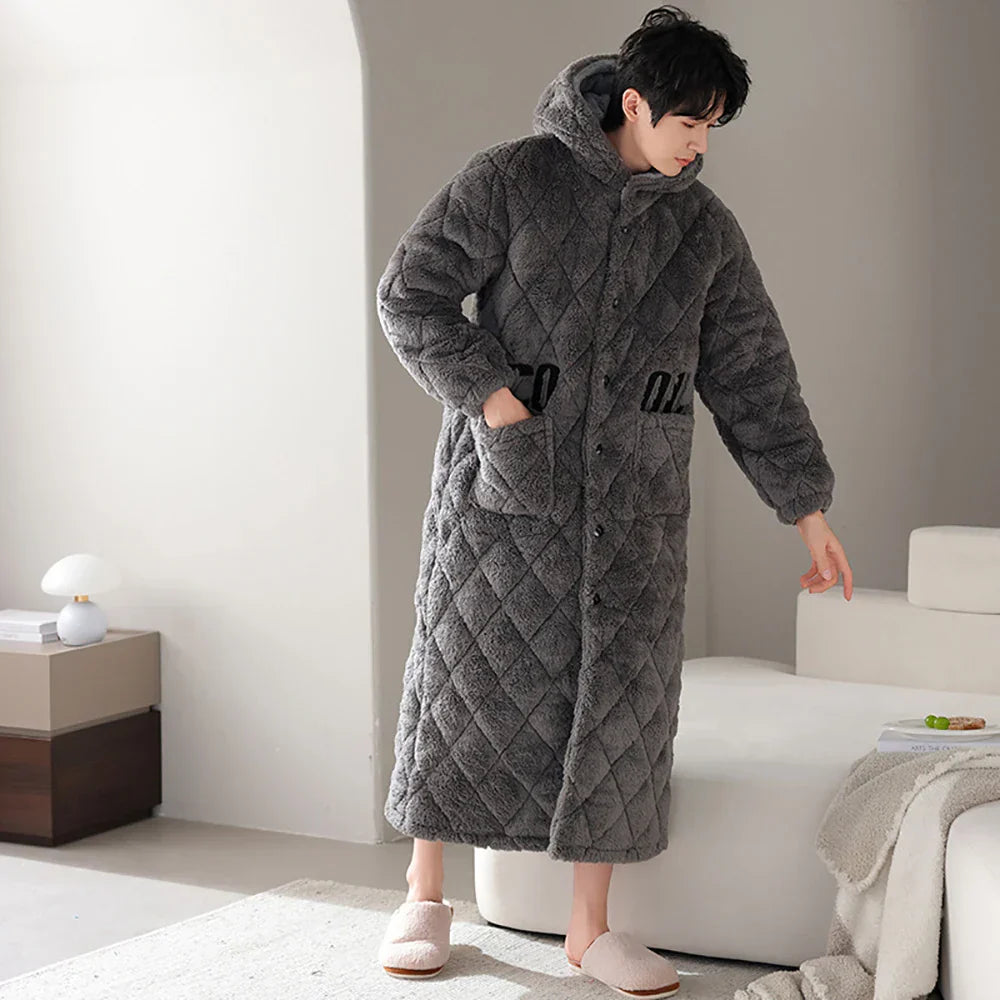 Lucien | Ekstra Lang Fleece Hjemmerobe Herrer