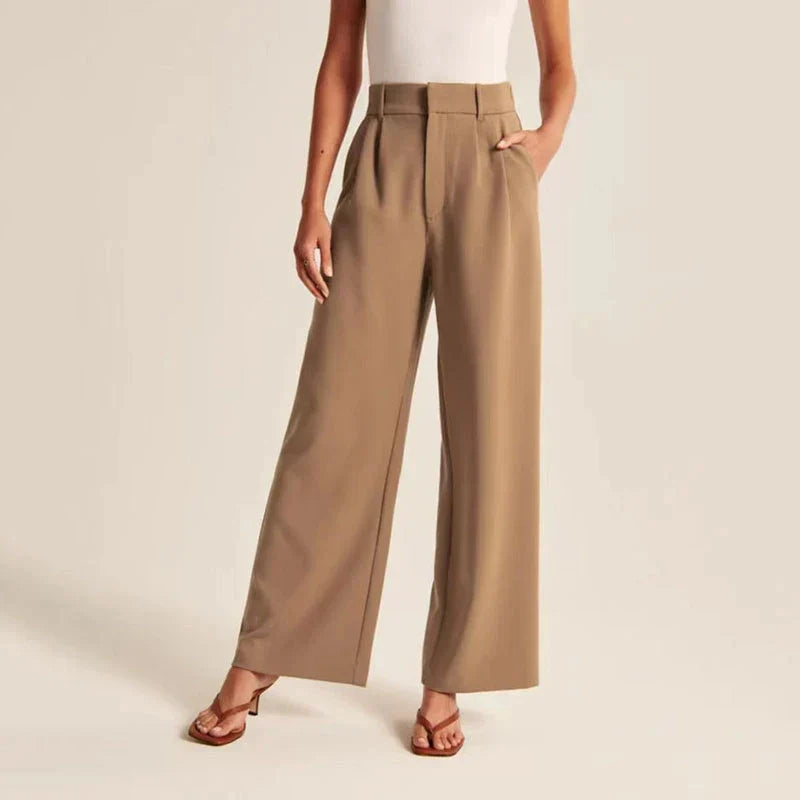 Valentina | Beige Wide-Leg Bukser Damer