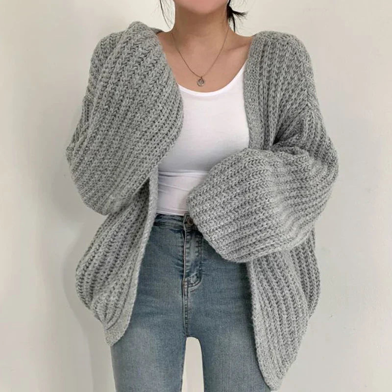 Aveline | Oversized Strikket Cardigan Damer