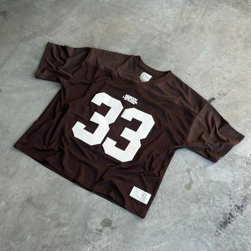 Memory Lane | Oversized Amerikansk Fodbold Jersey Unisex Med Nummer 33