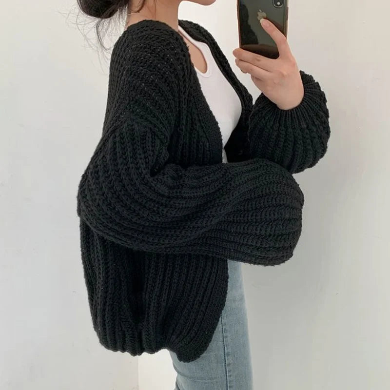 Aveline | Oversized Strikket Cardigan Damer