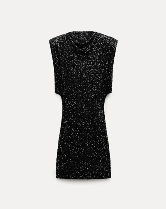 Ina™ | Damer Glitrende Mini Kjole | Skulderpuder & Slank Silhuet