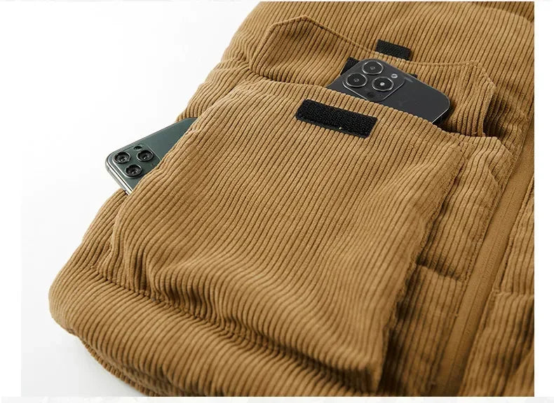 Edouard™ | Vatteret Herre Bodywarmer i Fløjl med Varm Fleeceforing
