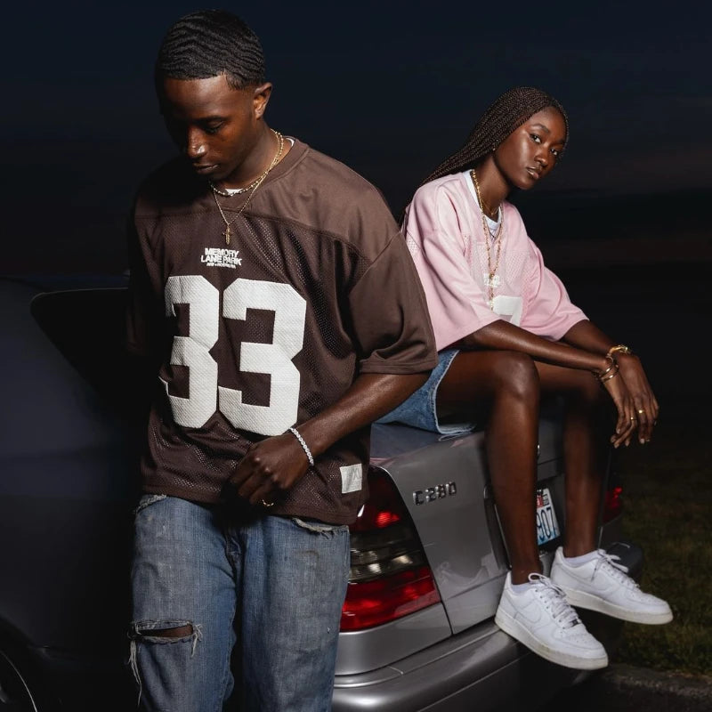 Memory Lane | Oversized Amerikansk Fodbold Jersey Unisex Med Nummer 33