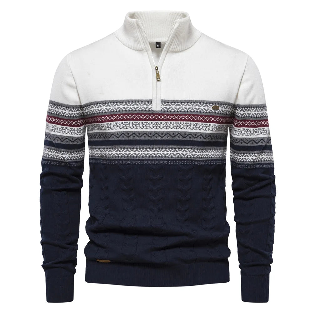 Alaric™ | Herrer Vinter Half-Zip Trøje med Etnisk Design