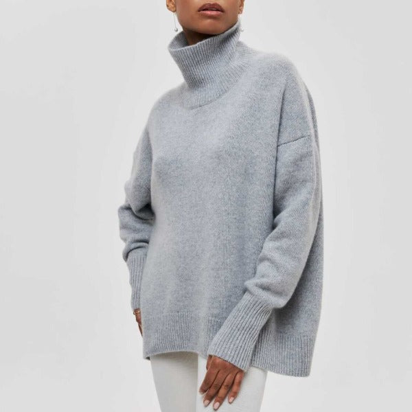 Tiffany™ | Elegant Strikket Oversized Damer Rullekrave med Trendy Pasform