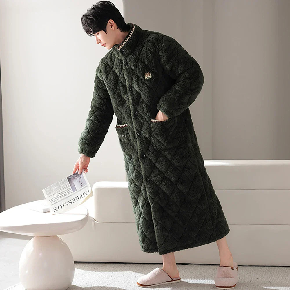 Lucien | Ekstra Lang Fleece Hjemmerobe Herrer