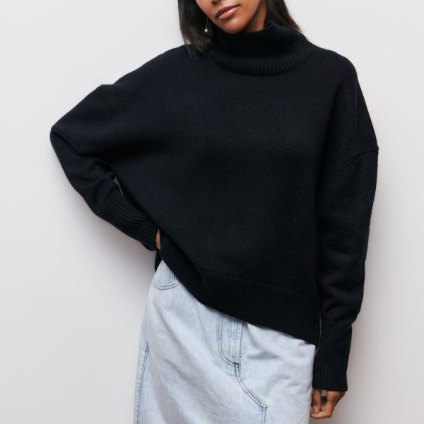 Tiffany™ | Elegant Strikket Oversized Damer Rullekrave med Trendy Pasform