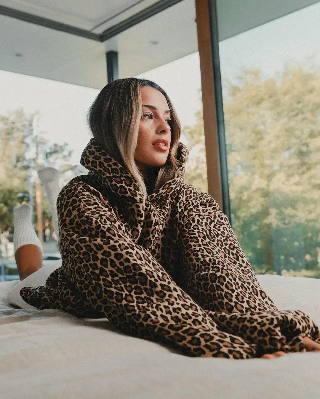 Léona™ | Komfortabel Oversized Hoodie med Leopardprint