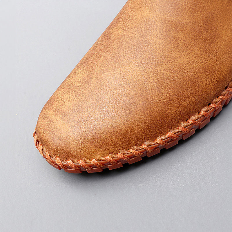 Reno | Herre Slip-Ons | Moccasin Slip‑On | Håndsyet Sål | Minimalistisk & Åndbar | Casual Komfort
