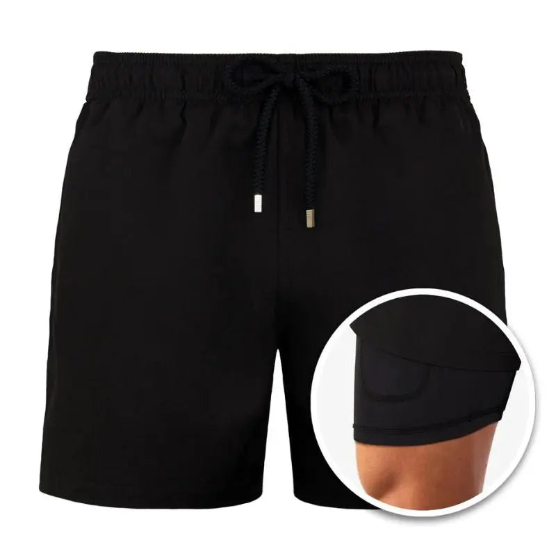 Thiago™ | Herrer Badebukser med Indershorts | Anti-Gnidning Badeshorts med Tætsiddende Foring og Hurtigttørrende Materiale
