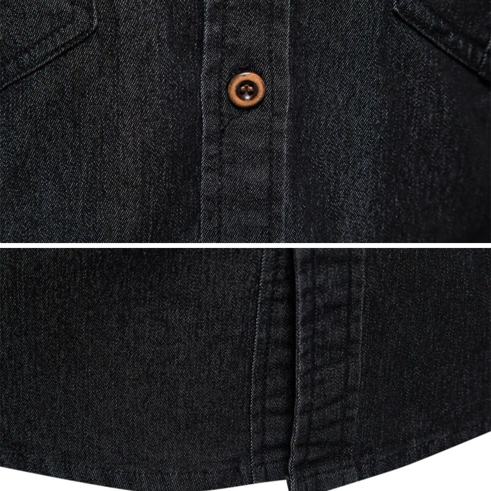 Rafael | Denimskjorte til Herrer | Slim Fit i Westernstil i Sort eller Blå