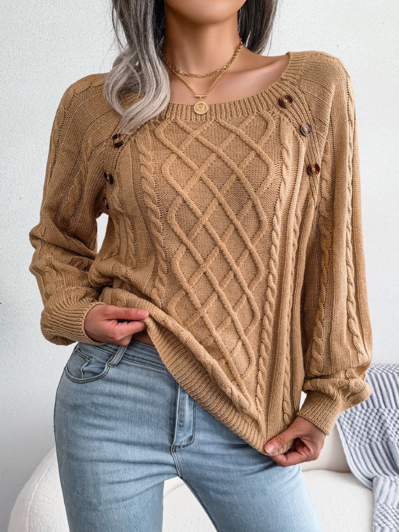 Élodie | Kabelstrikket Sweater Damer