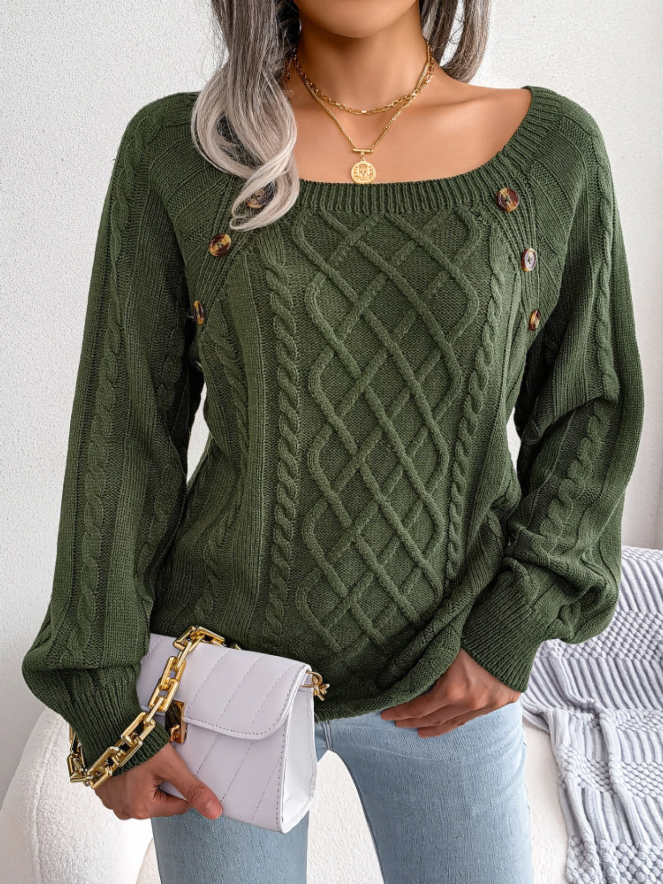 Élodie | Kabelstrikket Sweater Damer