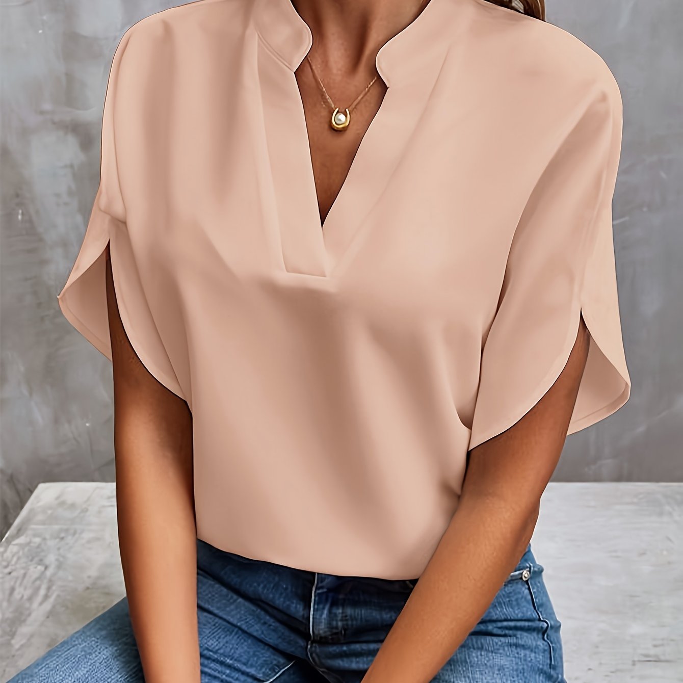 Elena | V-Hals Bluse Damer