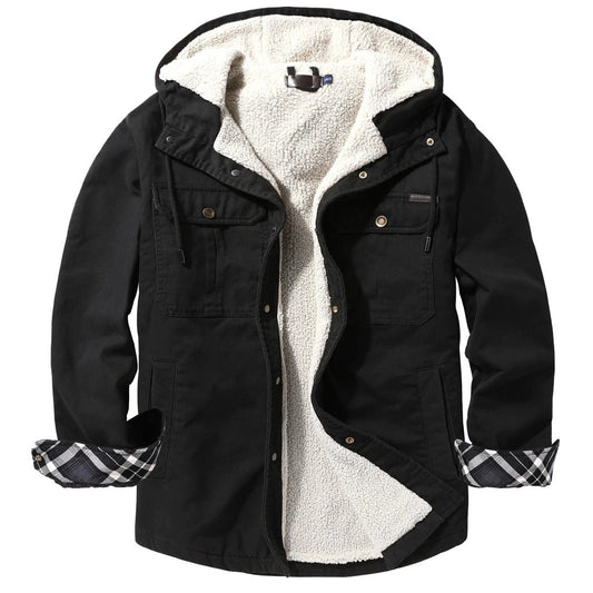 Maverick™ | Herrer Vindafvisende Cowboyjakke med Hætte, Knaplukning og Varmt For