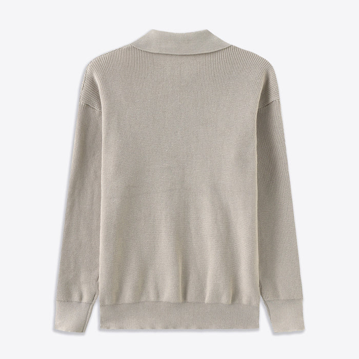Lucas™ | Herre Striktrøje med Half-Zip | Varm Ribstruktur & Stilfuld Ståkrave