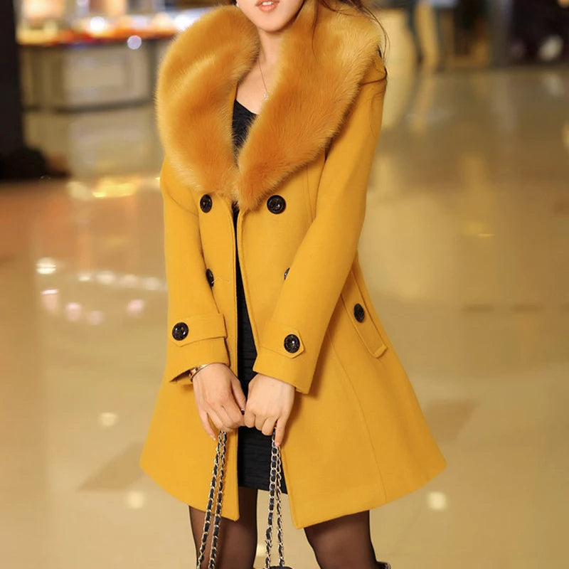 Vivienne | Frakke med Faux Fur Krave