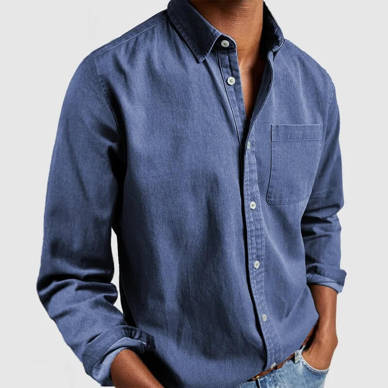 Mats™ | Herre Linnedskjorte | Åndbar Mikrofiber & Tidløst Smart Casual Design