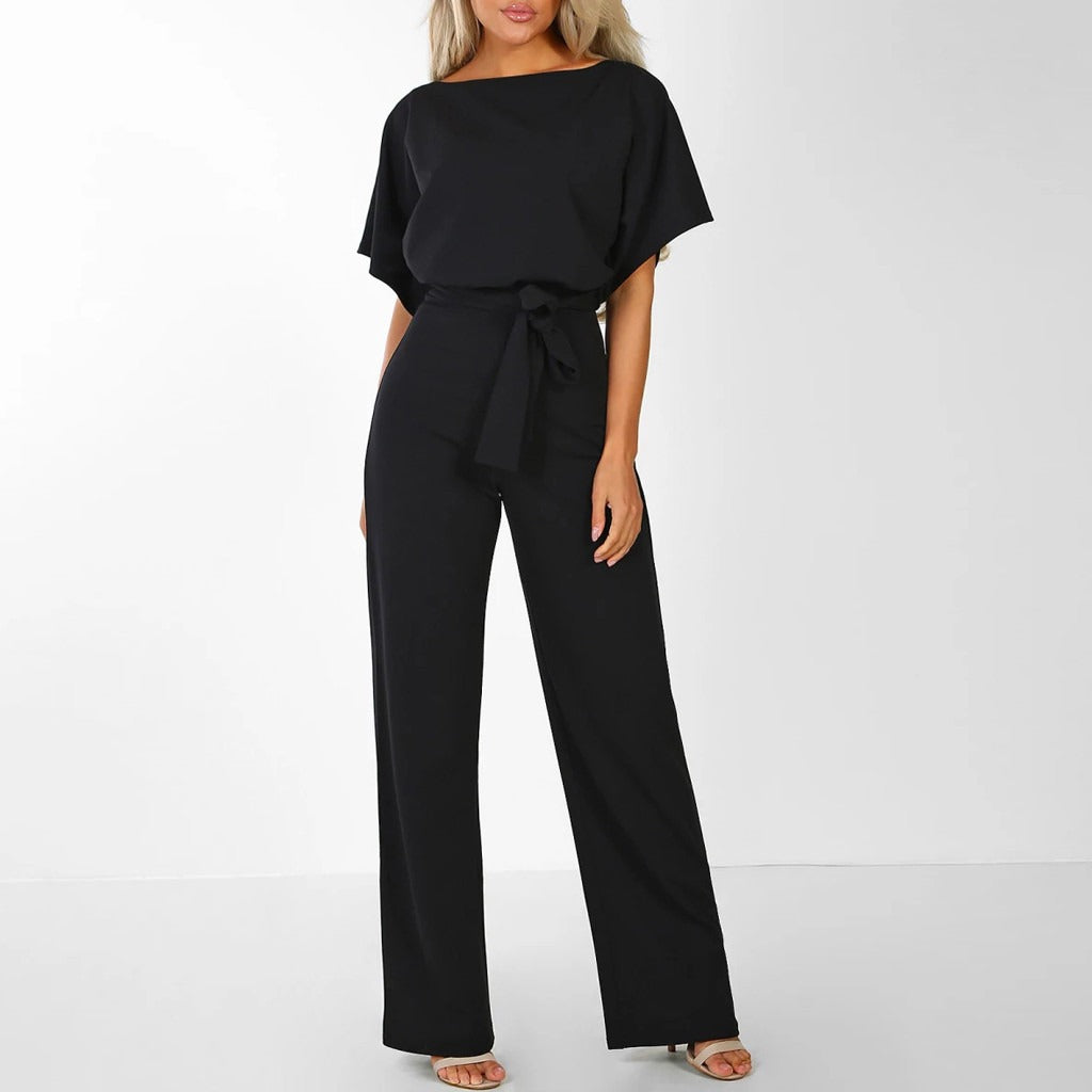 Marisse™ | Damer Elegant Jumpsuit | Brede Ben & Bindebælte for et Sofistikeret Silhuet