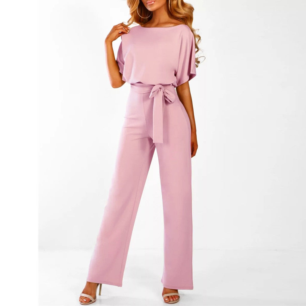 Marisse™ | Damer Elegant Jumpsuit | Brede Ben & Bindebælte for et Sofistikeret Silhuet