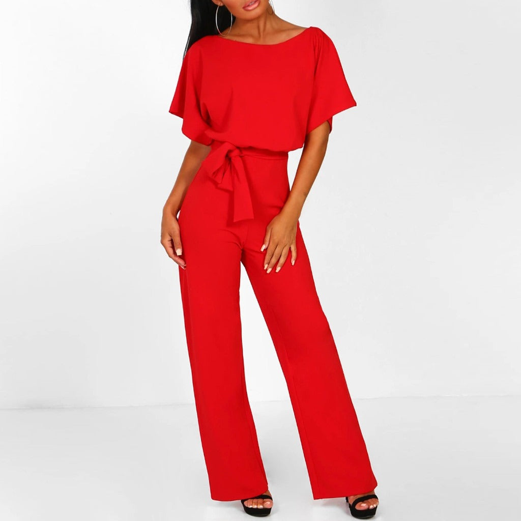Marisse™ | Damer Elegant Jumpsuit | Brede Ben & Bindebælte for et Sofistikeret Silhuet