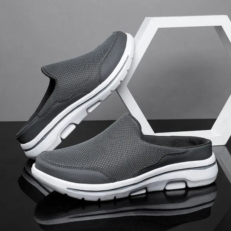 Flexor™ | Herrer Slip-On Sneakers med Åben Hæl | Åndbare Mesh Indendørssko til Sommer og Gåture