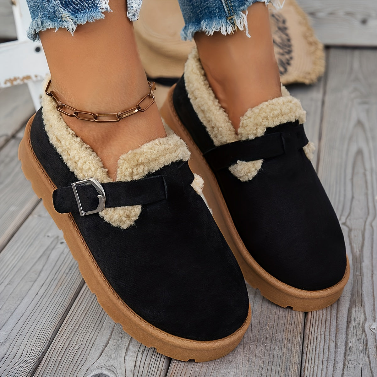 Maelis | Varme Slip-Ons Med Pelsfor
