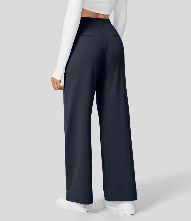 Lunara | High Waist Vide Pailletbukser Med Sidelommer Damer