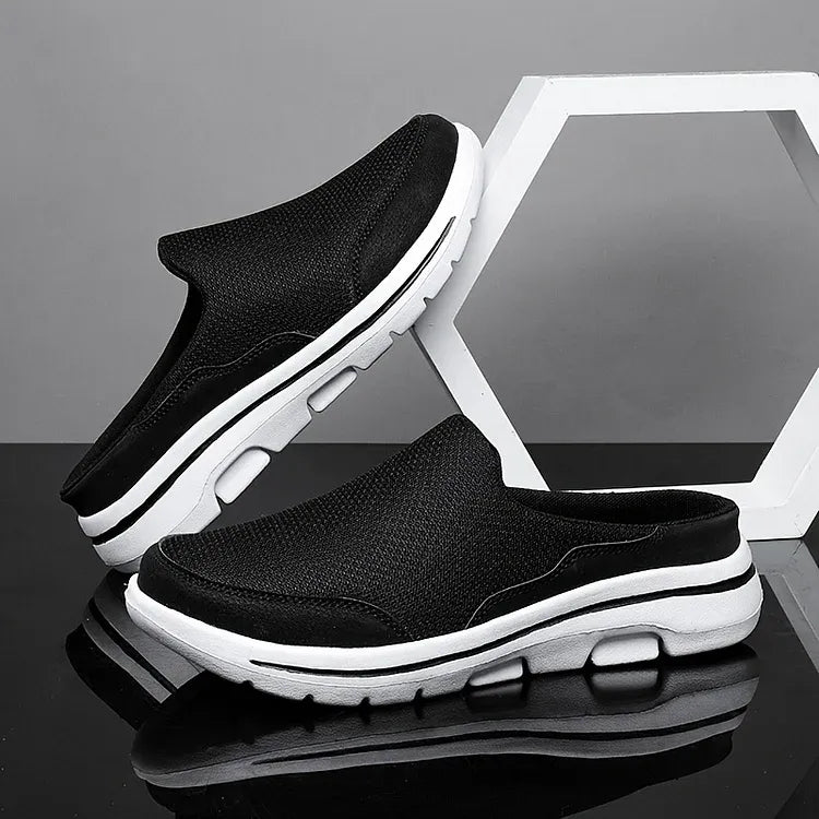 Flexor™ | Herrer Slip-On Sneakers med Åben Hæl | Åndbare Mesh Indendørssko til Sommer og Gåture