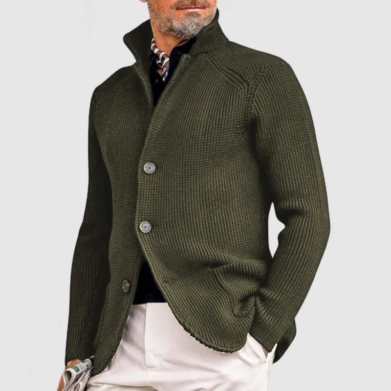 Nico™ | Herrer Ribbet, Behagelig og Varm Cardigan med Knapper