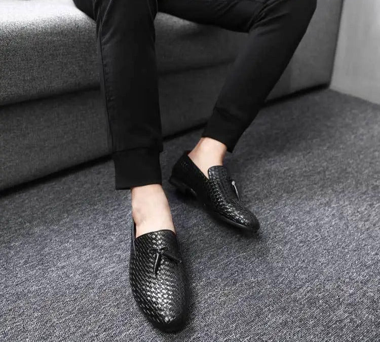 Nino™ | Læder Tassel Loafers til Herrer | Flettede Mokkasiner