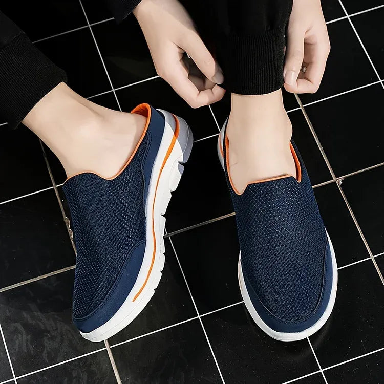 Flexor™ | Herrer Slip-On Sneakers med Åben Hæl | Åndbare Mesh Indendørssko til Sommer og Gåture