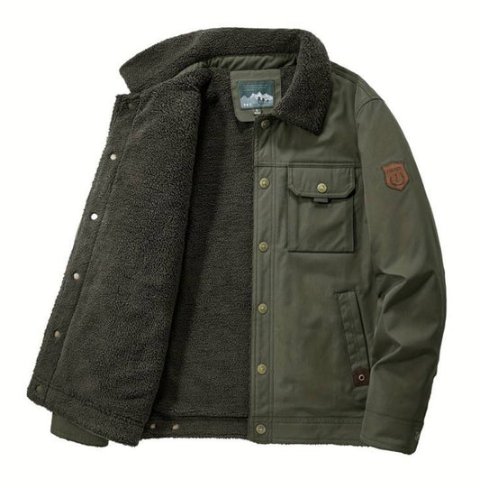 Ronan™ | Herrer Beskyttende Stilfuld Jakke med Varm Uldforing og Pelskrave