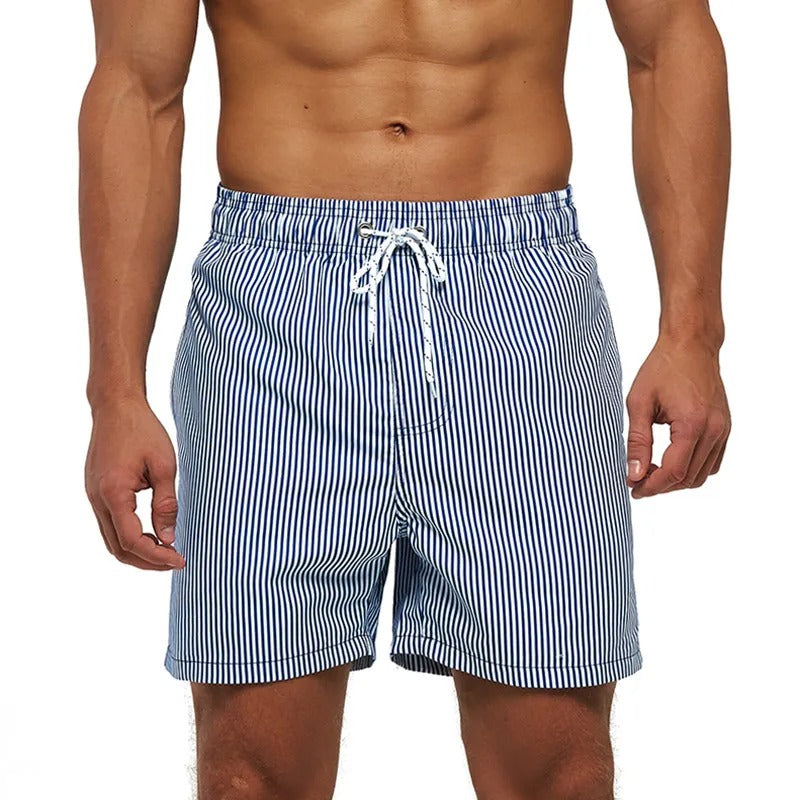 Lazaro™ | Herrer Badebukser med Tropisk Ananasprint | Hurtigttørrende Badeshorts med Snøre og Sidelommer
