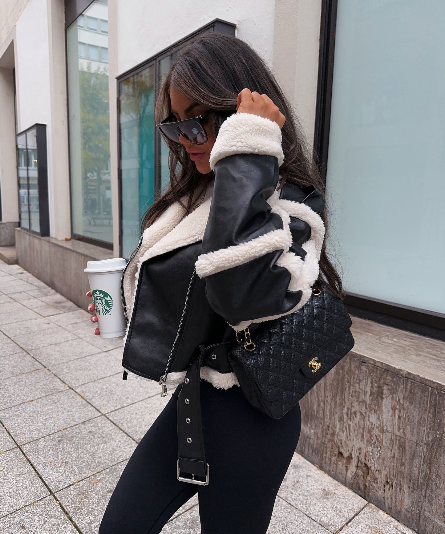Alvéra | Shearling Bikerjakke